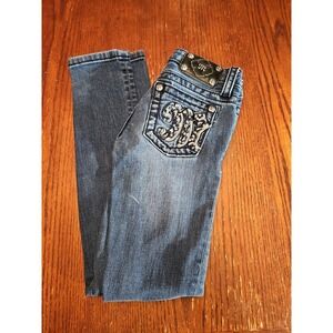 Miss Me Girls Boot Cut Jeans Size 8 Style JK111682 Leg Hem Shown In Pics(480)